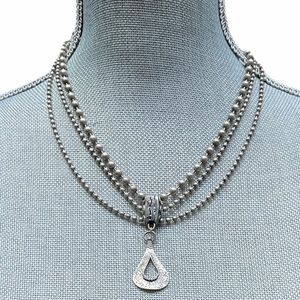 Silpada Sterling Oxidized Three Strand Cascading Teardrop Brutalist Neck…